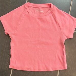 Aerie Ribbed Light Pink Cropped Tee Size M